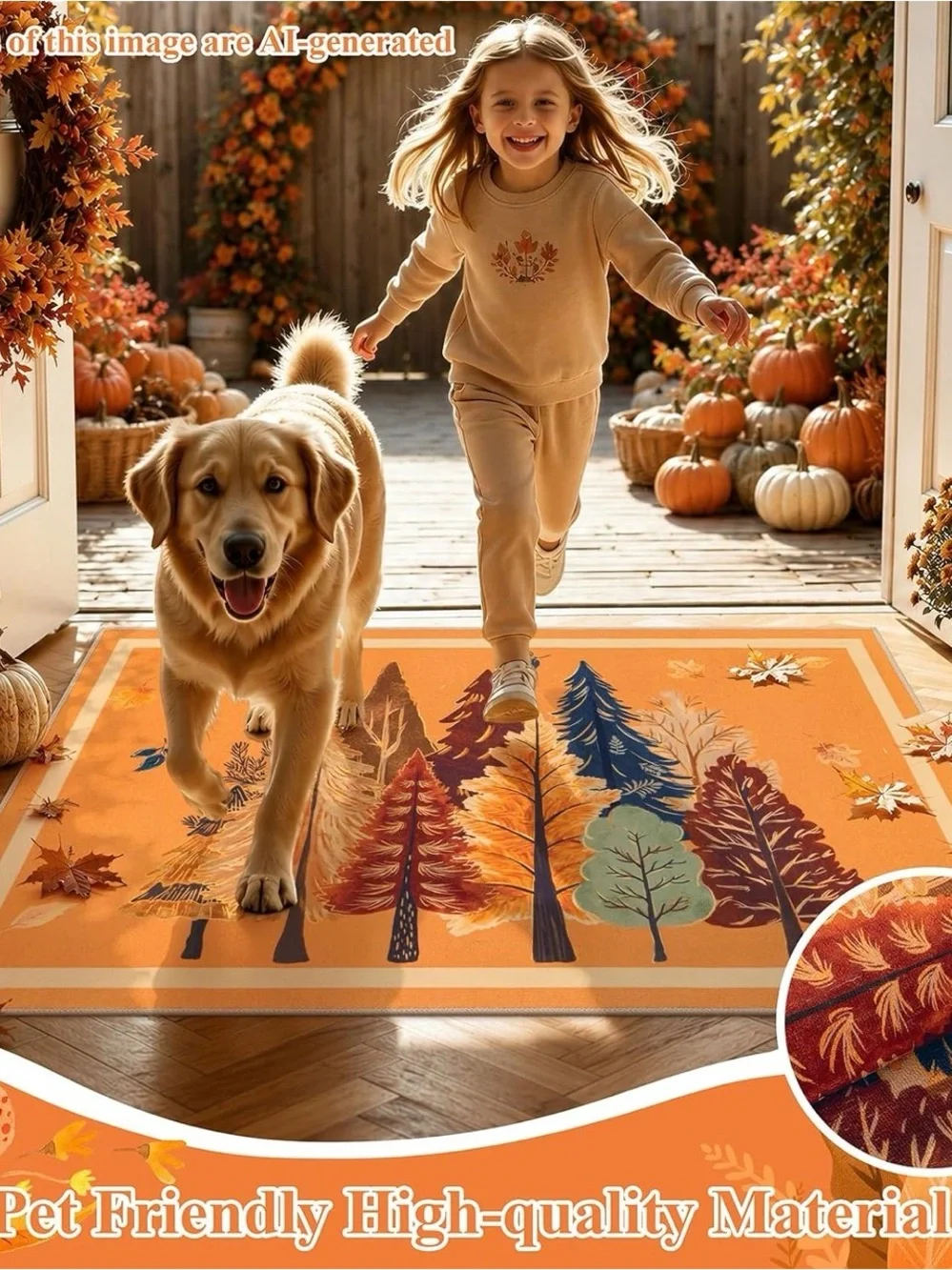 Autumn Forest Orange Doormat - Seasonal Home Accent